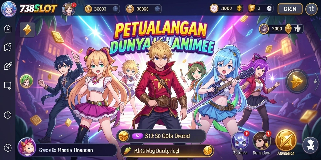 Tampilan gameplay seru dan penuh warna dari 738SLOT.