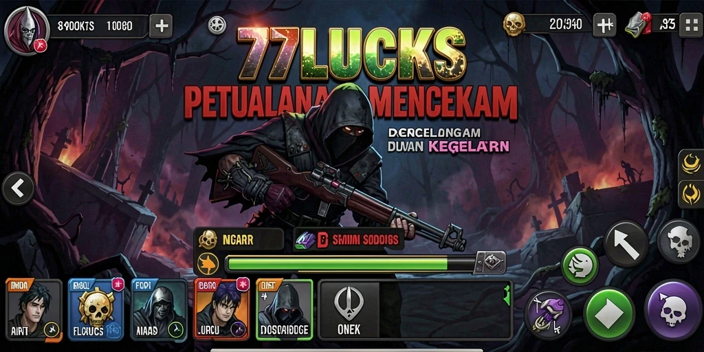 Screenshot utama 77LUCKS menampilkan momen menegangkan dalam gameplay.