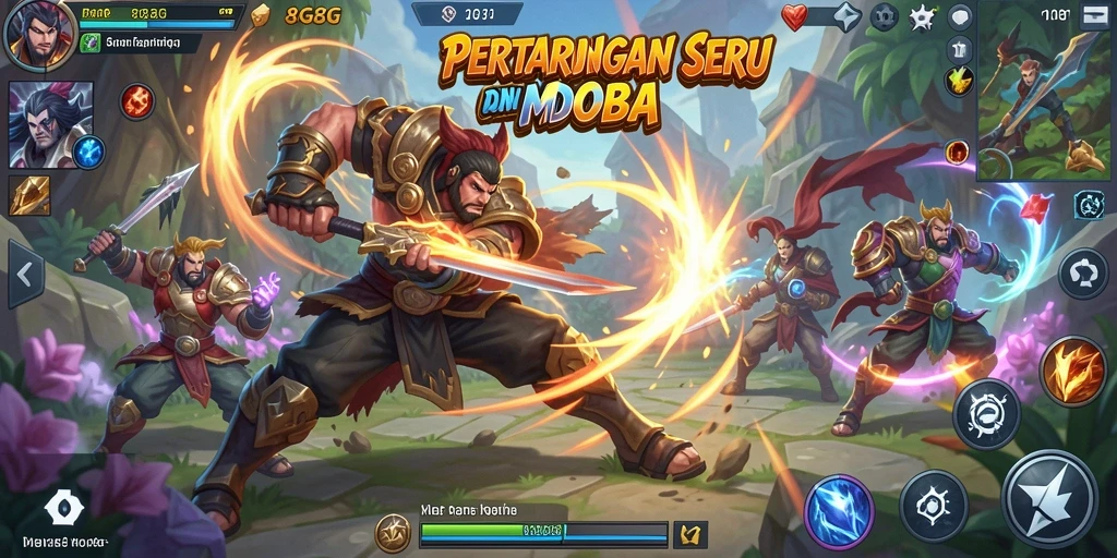 Screenshot gameplay 8G8G yang menampilkan pertempuran epik antar tim.