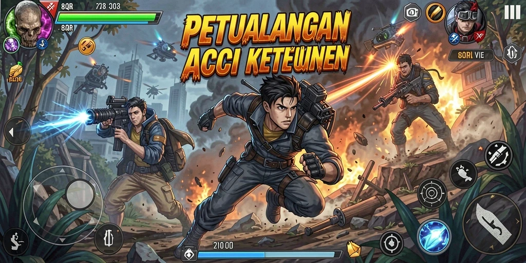 Screenshot gameplay 8QR menampilkan aksi seru dan dinamis.