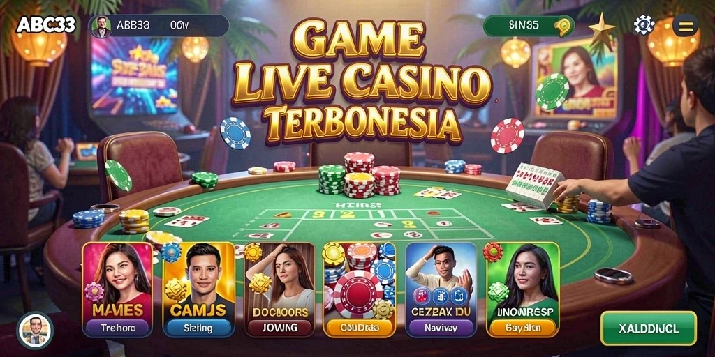 Tampilan gameplay Live Casino yang mendebarkan dan interaktif.