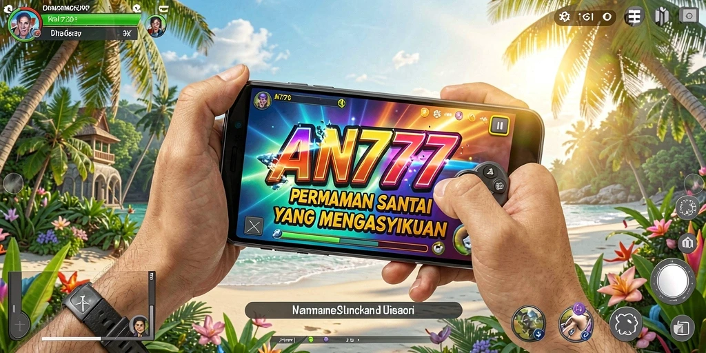 Tampilan gameplay AN777 yang ceria dan menghibur.