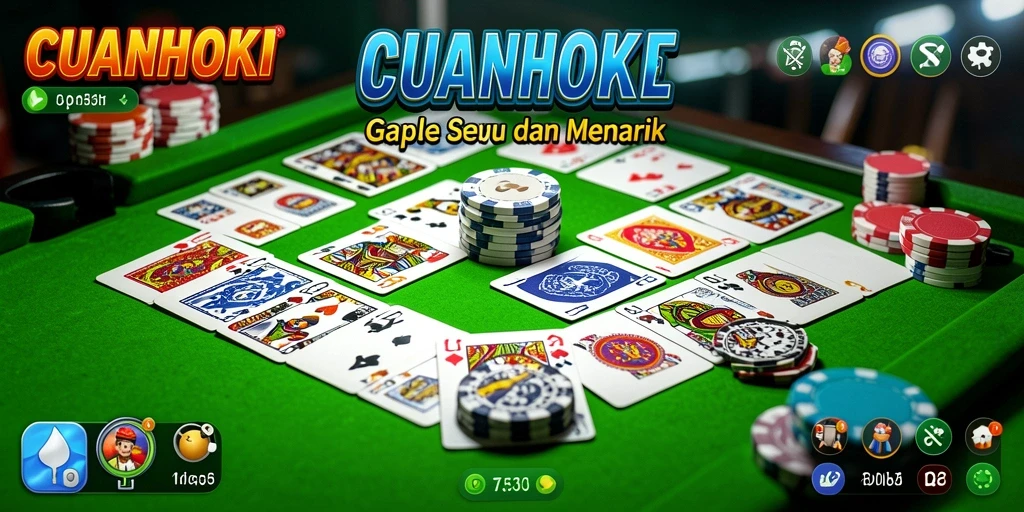 Tangkapan layar gameplay Gaple CUANHOKI yang penuh aksi.
