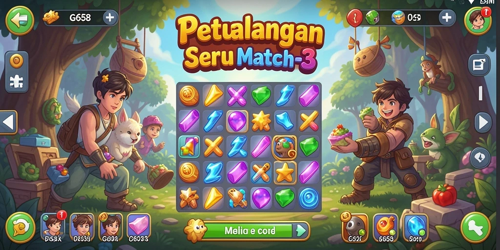 Tampilan gameplay G668 yang penuh warna dan menawan.