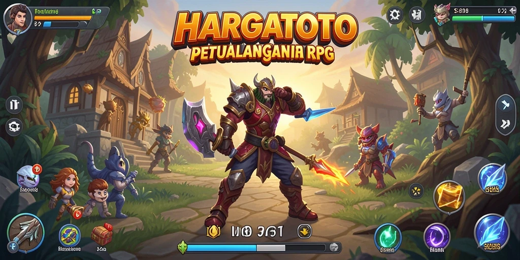 Tangkapan layar HARGATOTO menampilkan aksi pertempuran seru di dunia RPG.