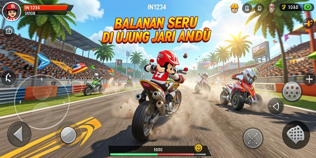 Gameplay balapan seru dengan grafis memukau.