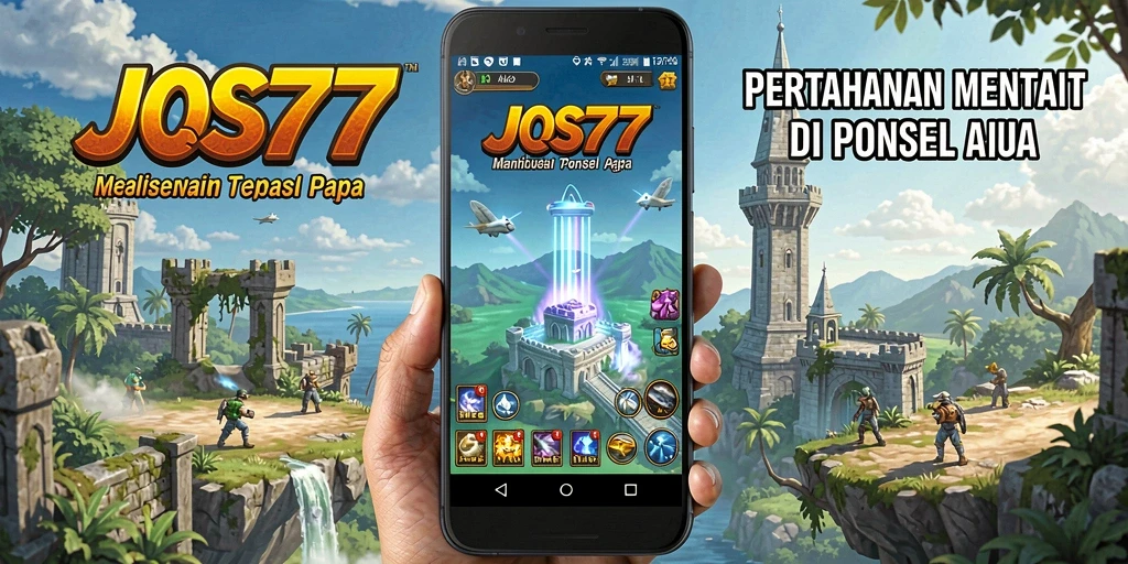 Screenshot utama JOS77 menampilkan gameplay yang seru dalam Tower Defense.