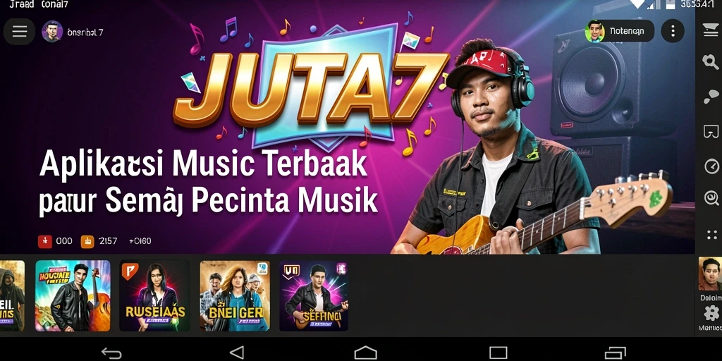 Screenshot gameplay JUTA7 menunjukkan interaksi musik yang seru.