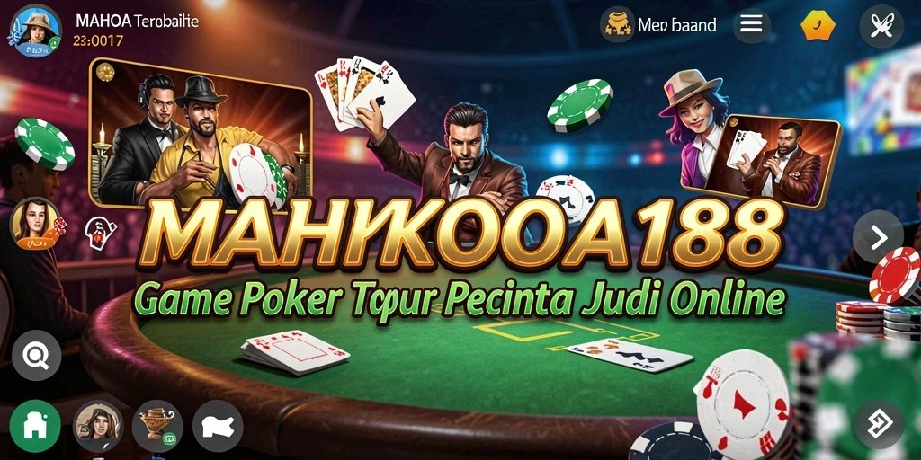 Tampilan menarik dari gameplay poker di MAHKOTA188.