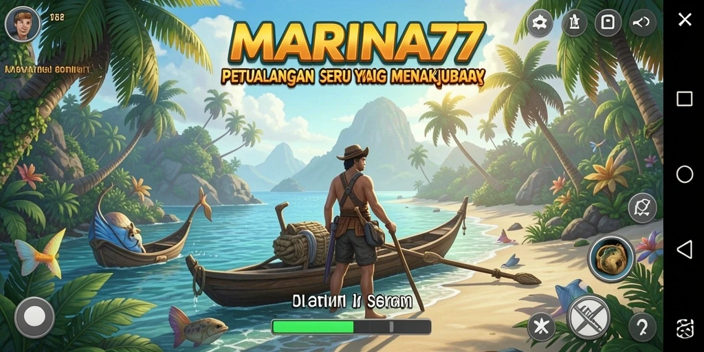 Screenshot utama MARINA77 menampilkan gameplay seru dalam perjalanan petualangan.