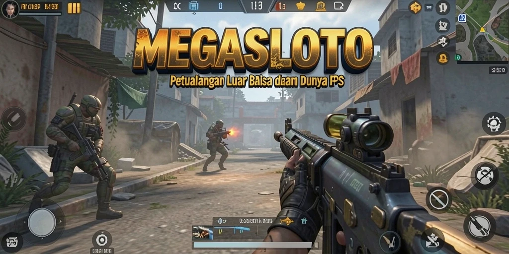 Gameplay MEGASLOTO yang intens dan mendebarkan dalam aksi FPS.