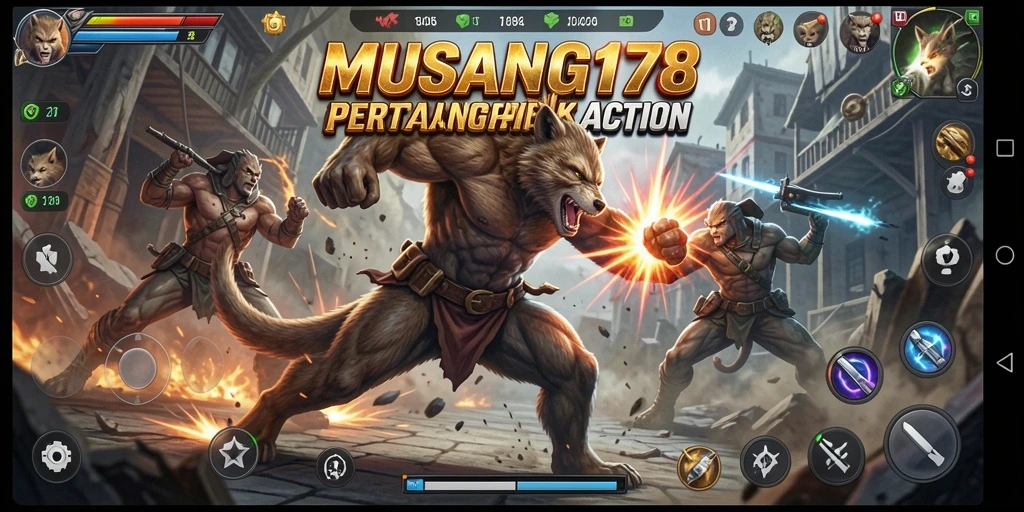 Tangkapan layar gameplay MUSANG178 yang menunjukkan aksi pertarungan yang mendebarkan.