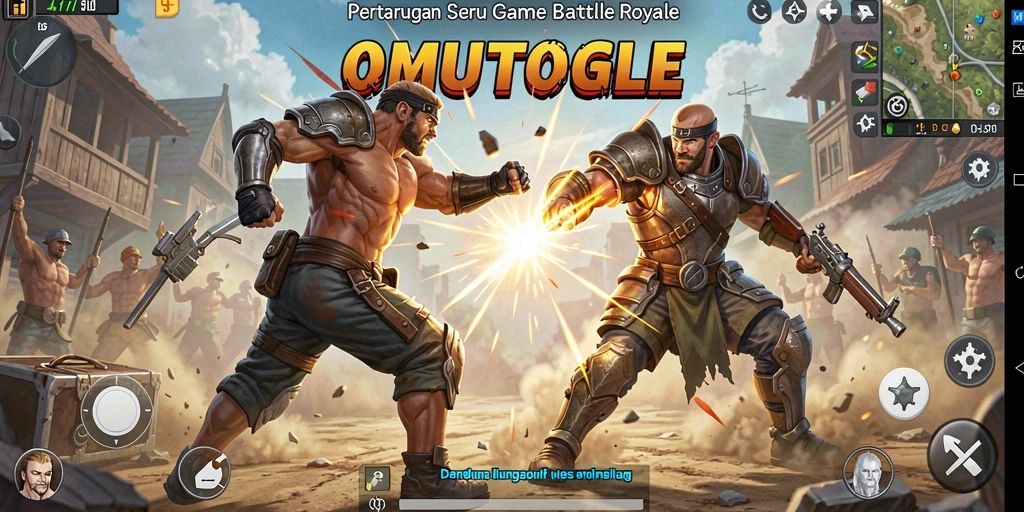 Tampilan menarik dari gameplay seru OMUTOGEL dengan aksi Battle Royale.