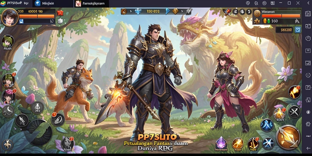 Tampilan utama gameplay RPG PP7SLOT yang menakjubkan dan penuh aksi.