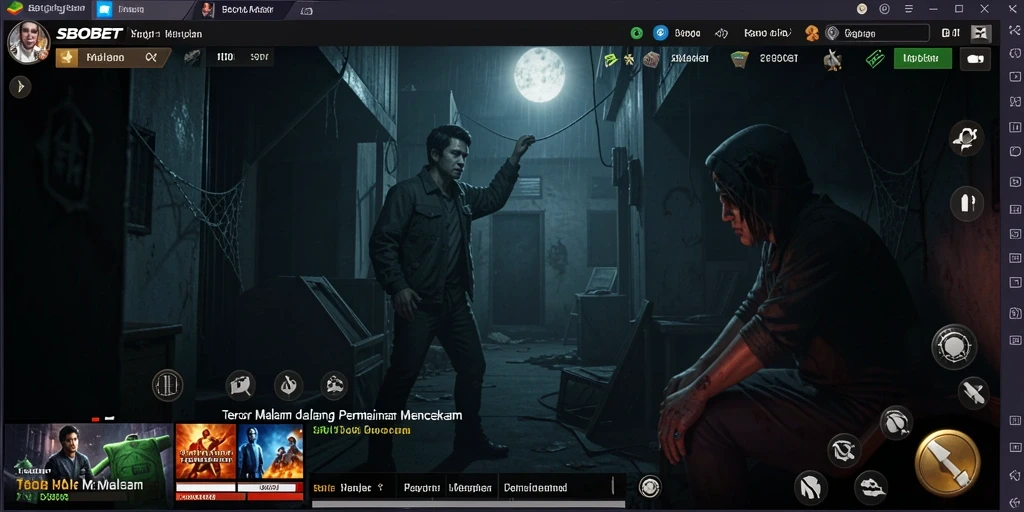 Screenshot menunjukkan karakter utama menjelajahi ruang gelap yang mencekam.