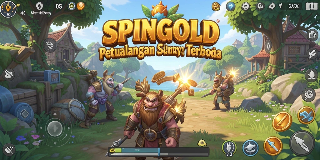 Tampilan gameplay SPINGOLD menampilkan kebebasan eksplorasi yang luar biasa.
