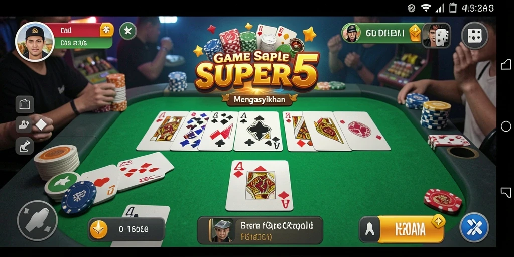 Tampilan gameplay gaple yang seru dan interaktif di SUPER5.